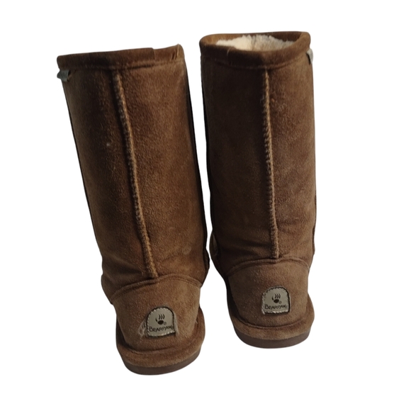 Bearpaw Girl's Brown Suede Faux Fur Lined Winter Boots Size 3 - Picture 4 of 8